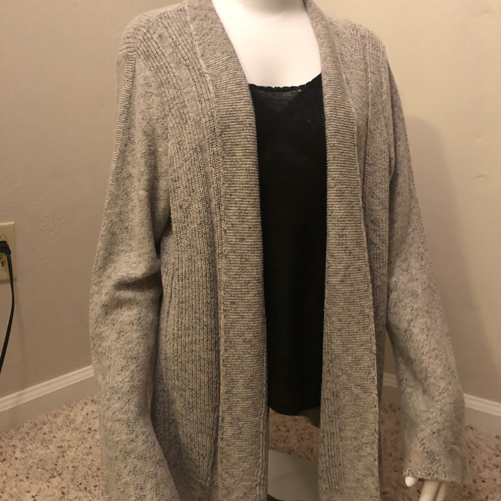 Open Front Gray Cardigan & Cami XL
